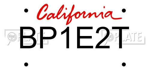 BP1E2T California License Plate