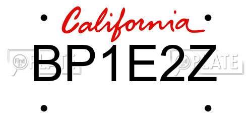 BP1E2Z California License Plate