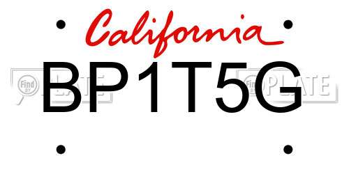 BP1T5G California License Plate