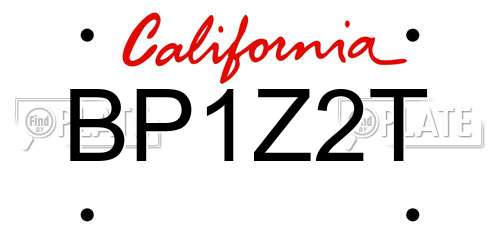 BP1Z2T California License Plate