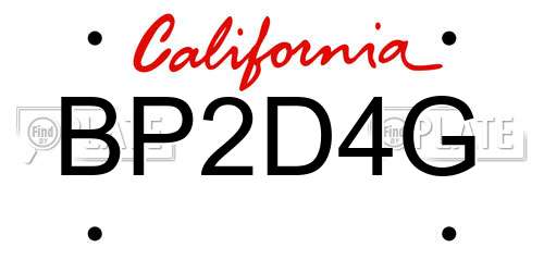 BP2D4G California License Plate
