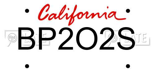 BP2O2S California License Plate