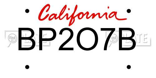 BP2O7B California License Plate