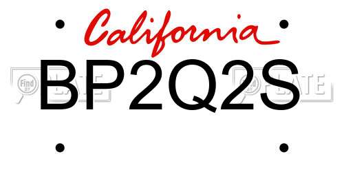 BP2Q2S California License Plate