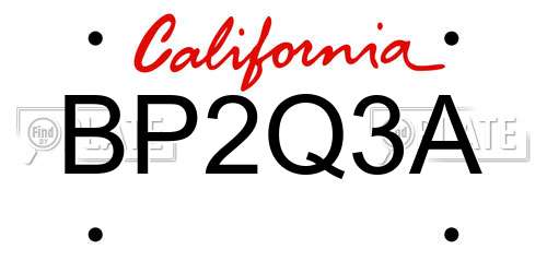 BP2Q3A California License Plate