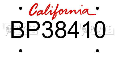 BP38410 California License Plate
