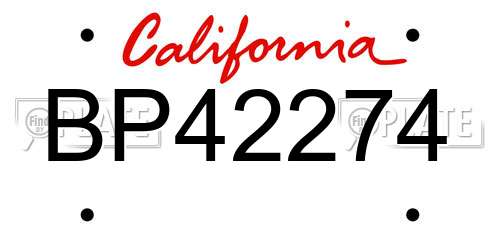 BP42274 California License Plate