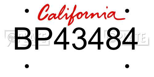 BP43484 California License Plate