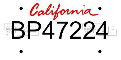 BP47224 California License Plate