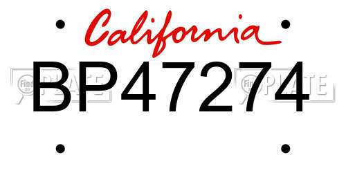 BP47274 California License Plate