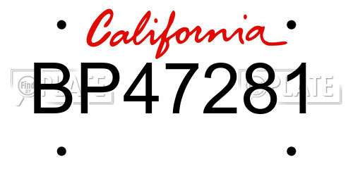 BP47281 California License Plate