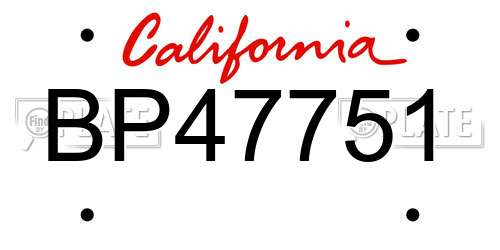 BP47751 California License Plate