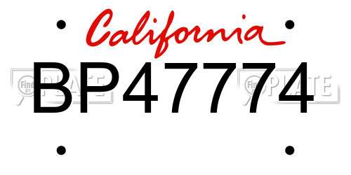 BP47774 California License Plate