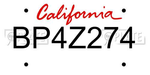 BP4Z274 California License Plate