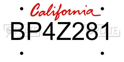 BP4Z281 California License Plate