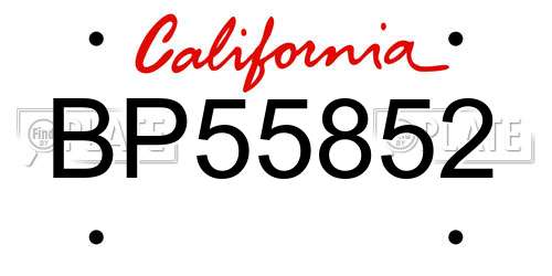 BP55852 California License Plate