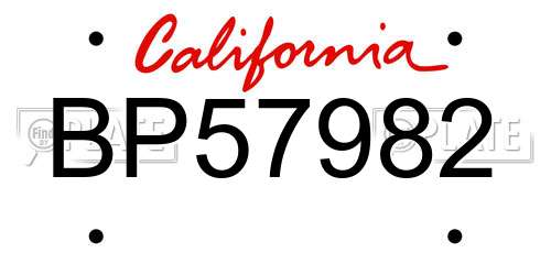 BP57982 California License Plate