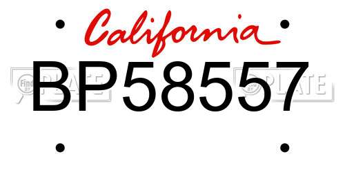 BP58557 California License Plate
