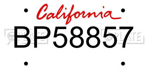 BP58857 California License Plate