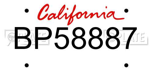BP58887 California License Plate