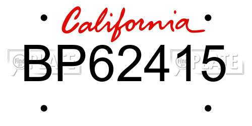 BP62415 California License Plate