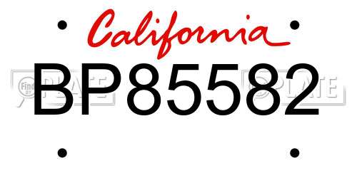 BP85582 California License Plate