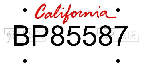 BP85587 California License Plate