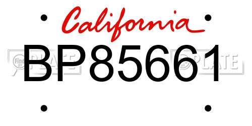 BP85661 California License Plate