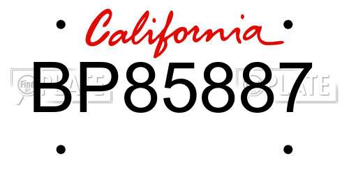 BP85887 California License Plate