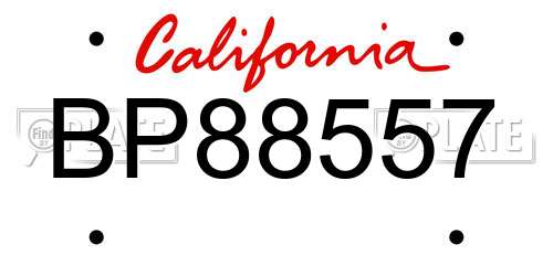 BP88557 California License Plate