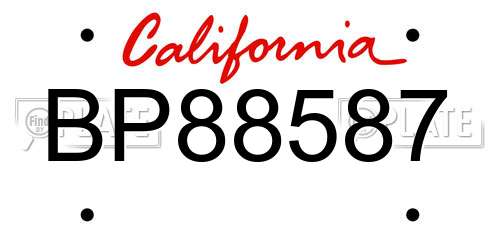 BP88587 California License Plate