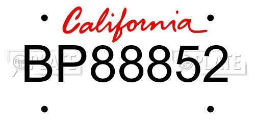 BP88852 California License Plate