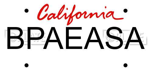 BPAEASA California License Plate