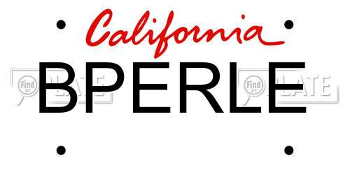 BPERLE California License Plate