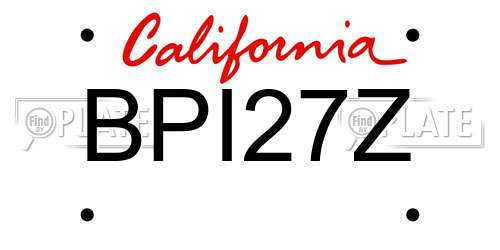 BPI27Z California License Plate
