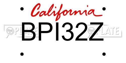 BPI32Z California License Plate