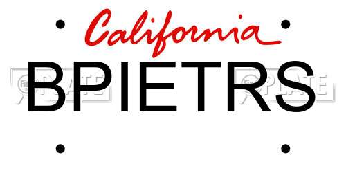 BPIETRS California License Plate