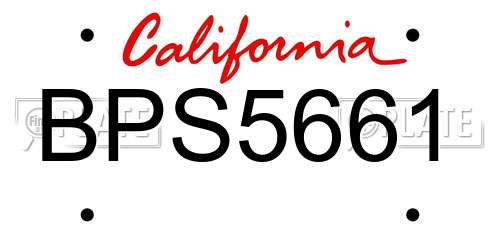 BPS5661 California License Plate