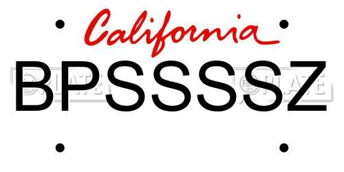 BPSSSSZ California License Plate