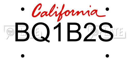 BQ1B2S California License Plate