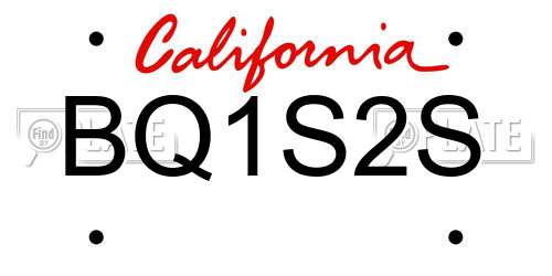 BQ1S2S California License Plate