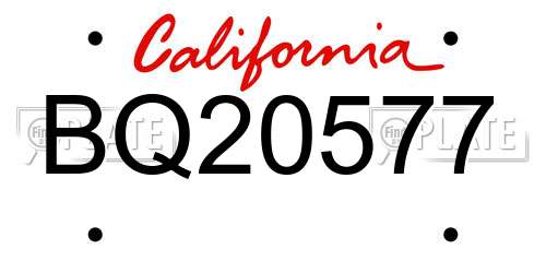 BQ20577 California License Plate