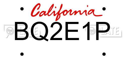 BQ2E1P California License Plate