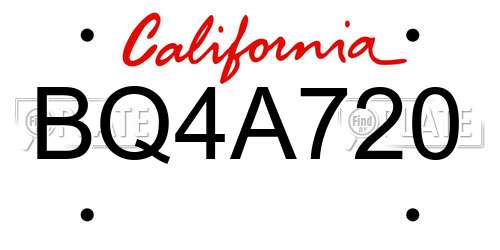 BQ4A720 California License Plate