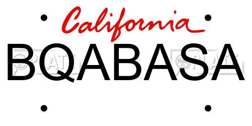 BQABASA California License Plate