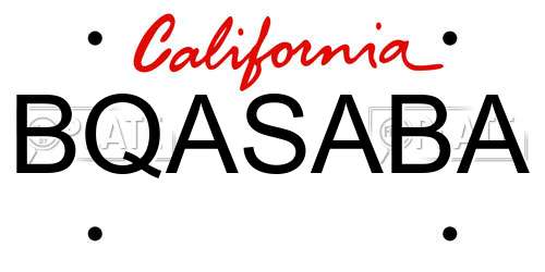 BQASABA California License Plate