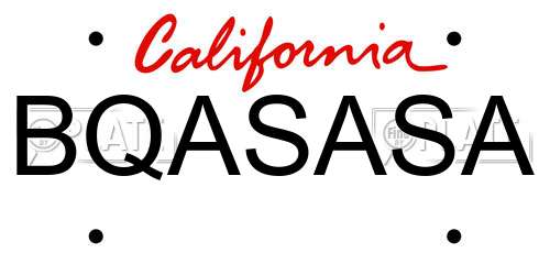 BQASASA California License Plate