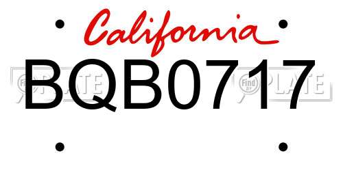 BQB0717 California License Plate