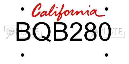 BQB280 California License Plate