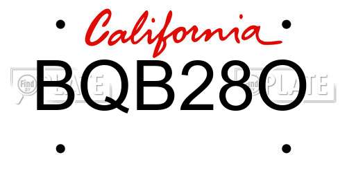 BQB28O California License Plate